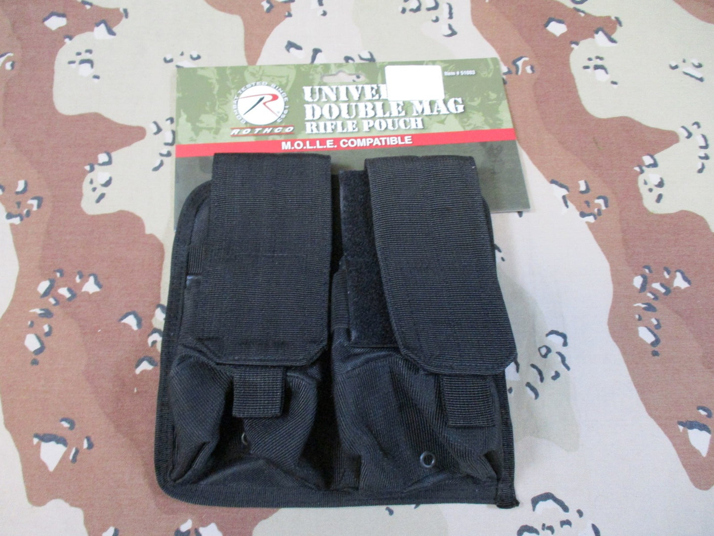 Rothco Universal Double Mag Rifle Pouch MOLLE Compatible Black Tactical Gear New