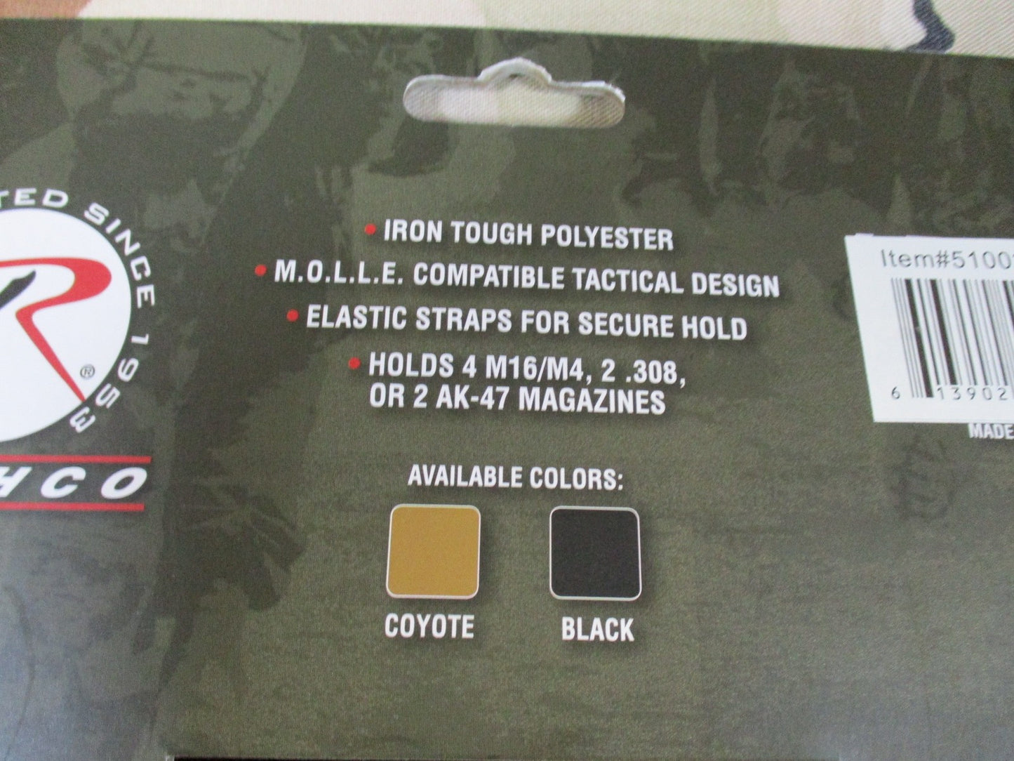 Rothco Universal Double Mag Rifle Pouch MOLLE Compatible Black Tactical Gear New