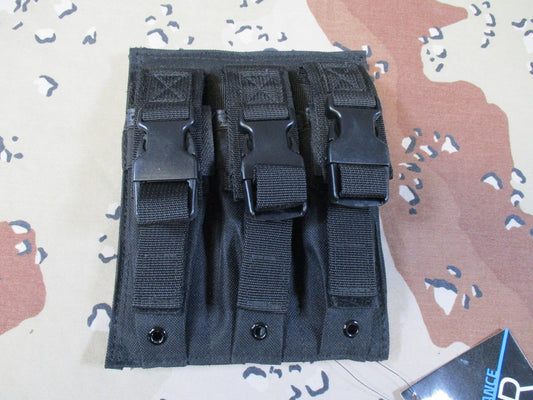 Tactical Triple Magazine Pouch MOLLE Compatible Black Duty Gear