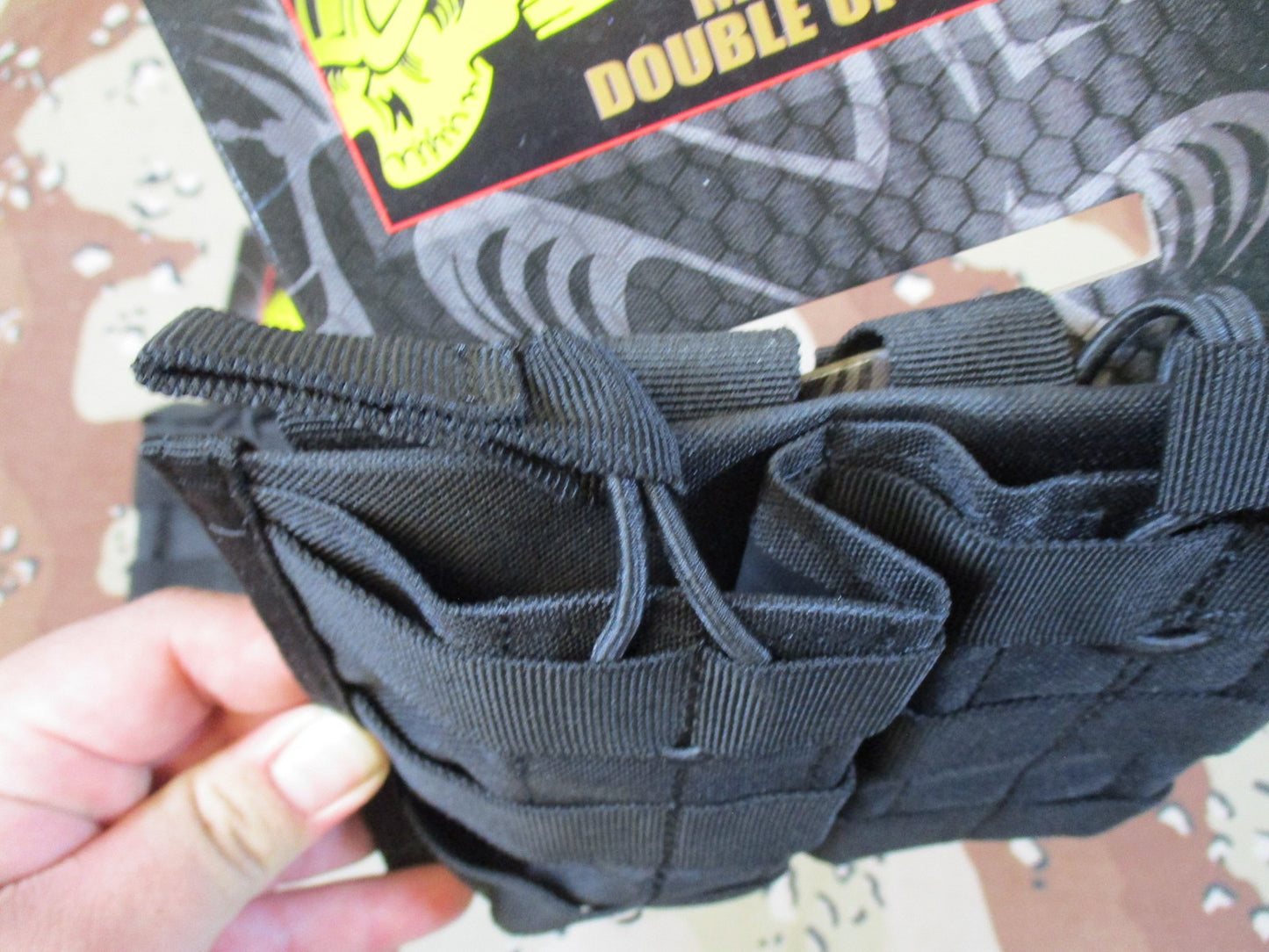 2x Voodoo Tactical 20-8585 Double Open Top Mag Pouch MOLLE Black New