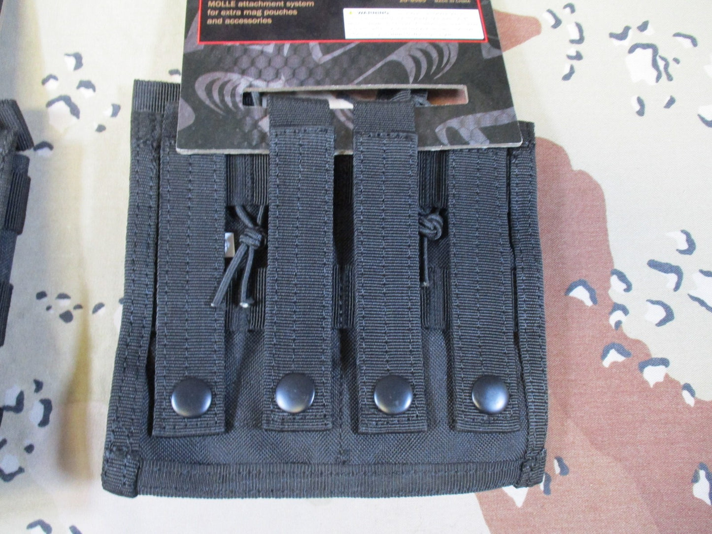 2x Voodoo Tactical 20-8585 Double Open Top Mag Pouch MOLLE Black New