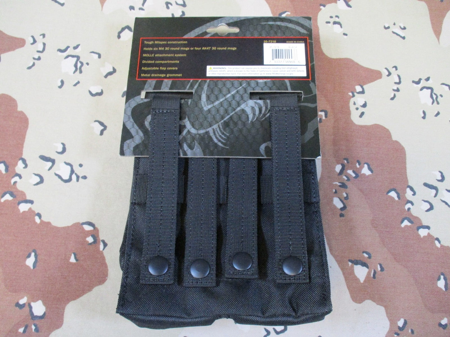 Voodoo Tactical 20-7218 Double Mag Pouch MOLLE Black 5.56 7.62x39 New