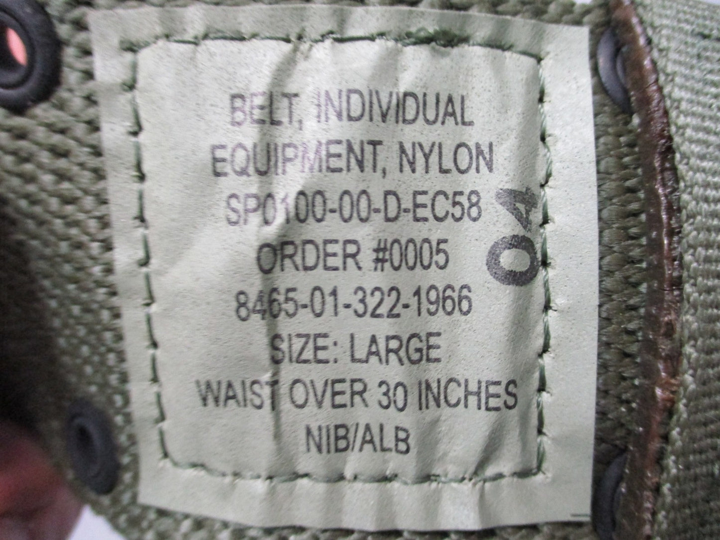 US Military Surplus LC-2 ALICE Individual Equipment Belt Olive Drab Size Large