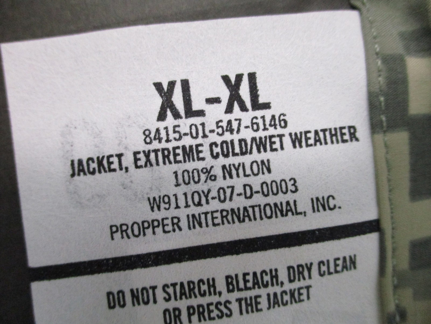New US Army ECWCS Gen III Level 6 GORE-TEX Jacket UCP Digital Camo XL-XL