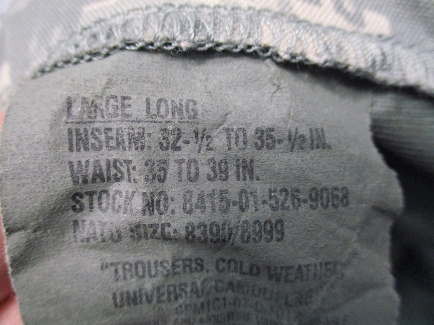 US Military ECWCS Gen II GORE-TEX Trousers UCP Camo Large Long Waterproof Pants