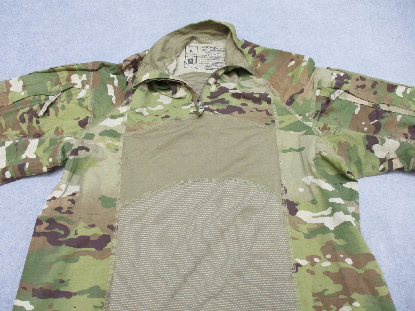 US Army OCP Scorpion Combat Shirt FR Large 1/4 Zip Tactical Military Top NWT