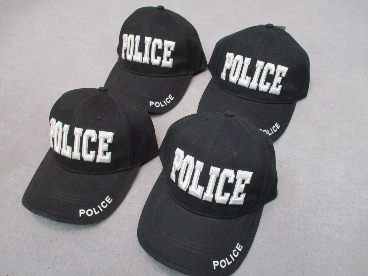 Lot 4 Rothco Police Caps Black 3D Embroidered Tactical Adjustable New Old Stock