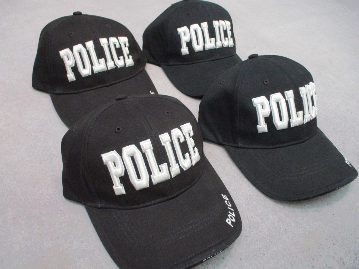 Lot 4 Rothco Police Caps Black 3D Embroidered Tactical Adjustable New Old Stock
