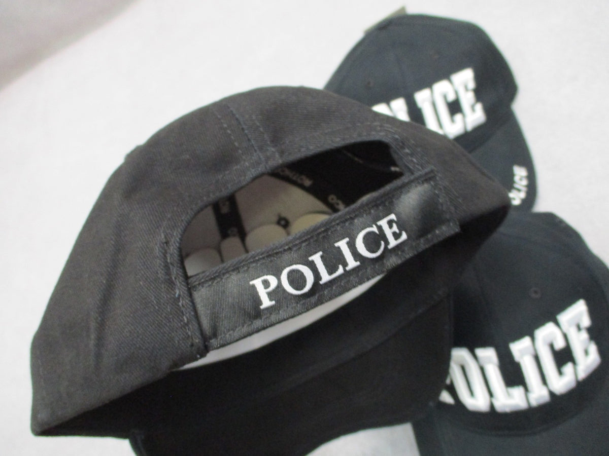 Lot 4 Rothco Police Caps Black 3D Embroidered Tactical Adjustable New Old Stock