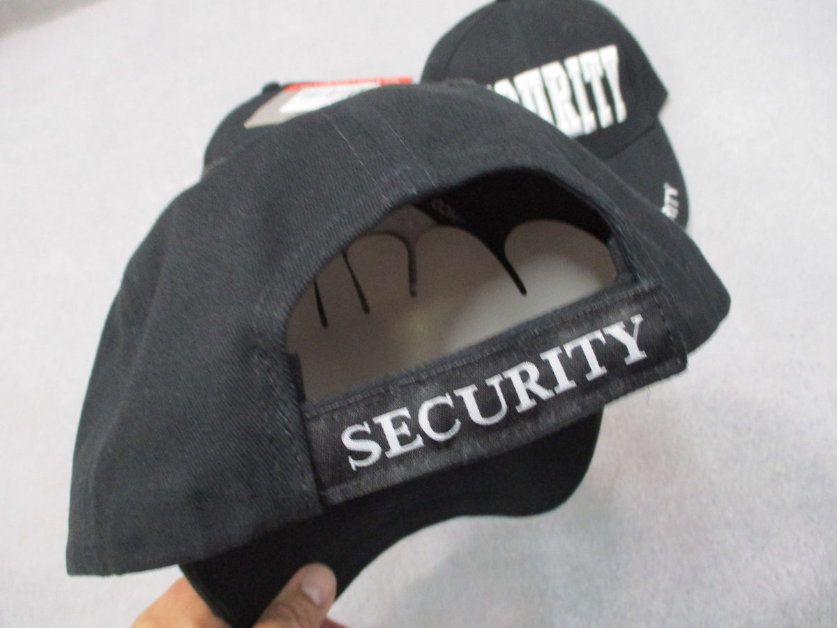 3 Pack Security Baseball Caps Black Embroidered Adjustable Uniform Hats NOS