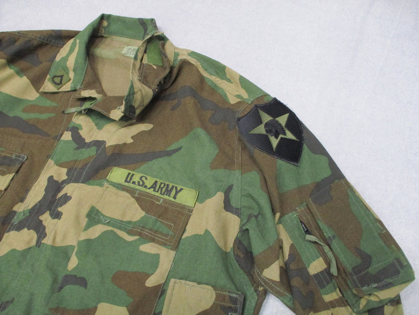 USGI Woodland Aircrew Combat Coat Large Short 2nd Infantry Division PFC FR
