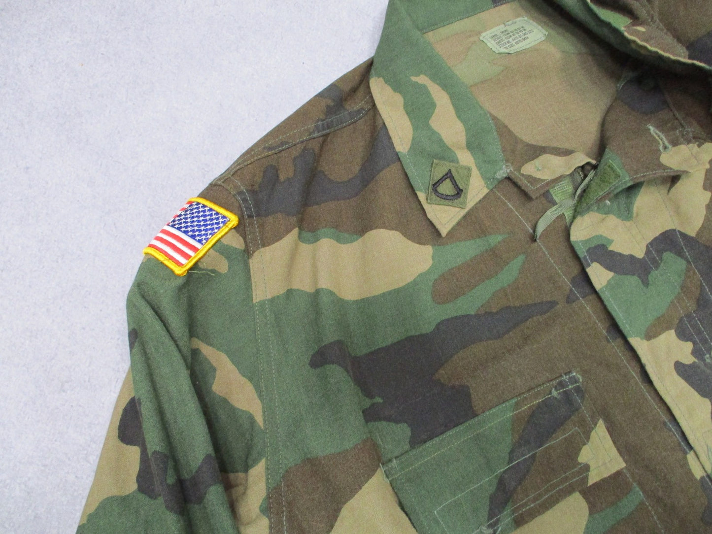 USGI Woodland Aircrew Combat Coat Large Short 2nd Infantry Division PFC FR