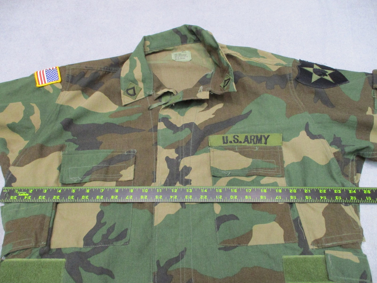 USGI Woodland Aircrew Combat Coat Large Short 2nd Infantry Division PFC FR