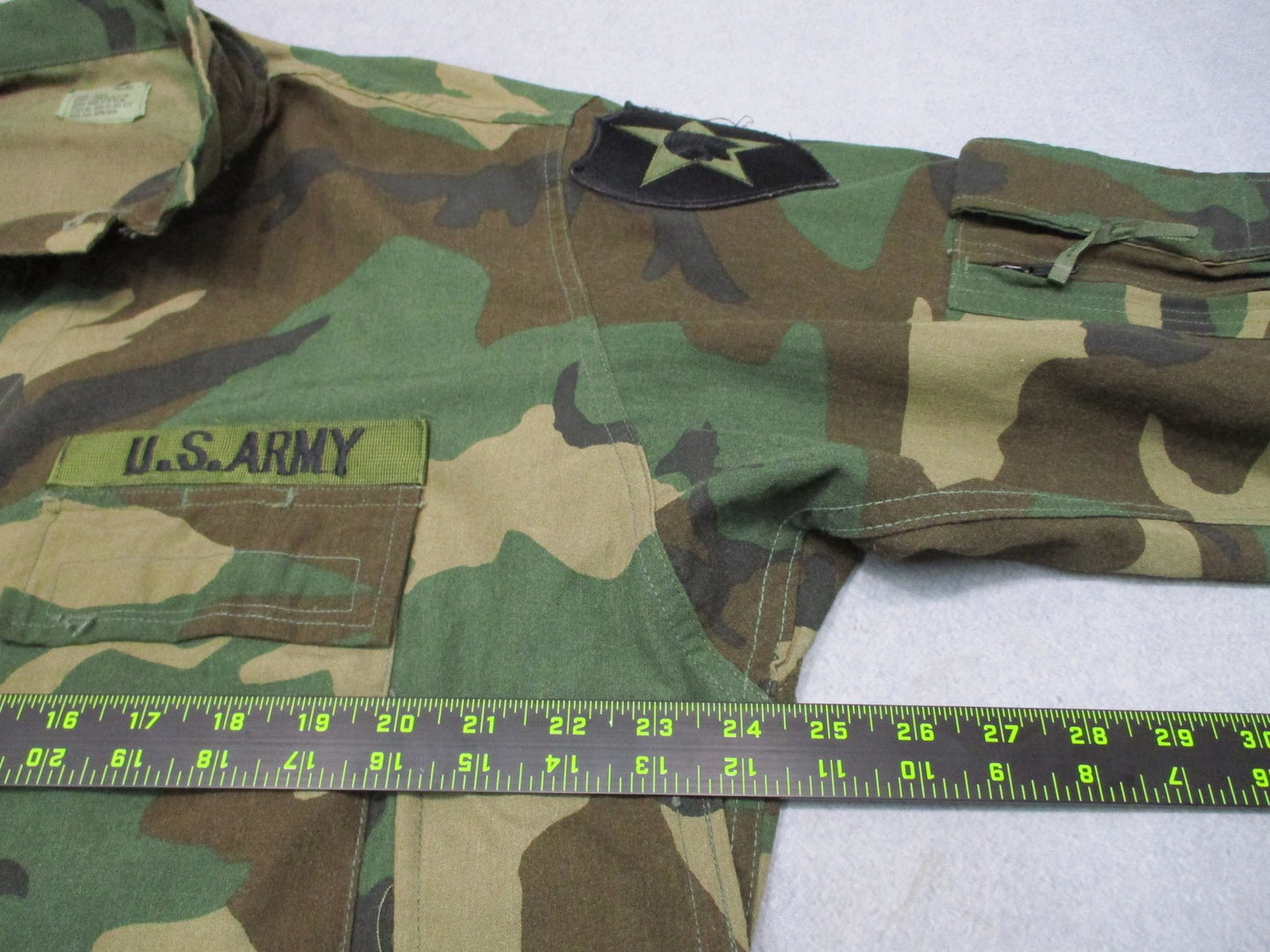 USGI Woodland Aircrew Combat Coat Large Short 2nd Infantry Division PFC FR