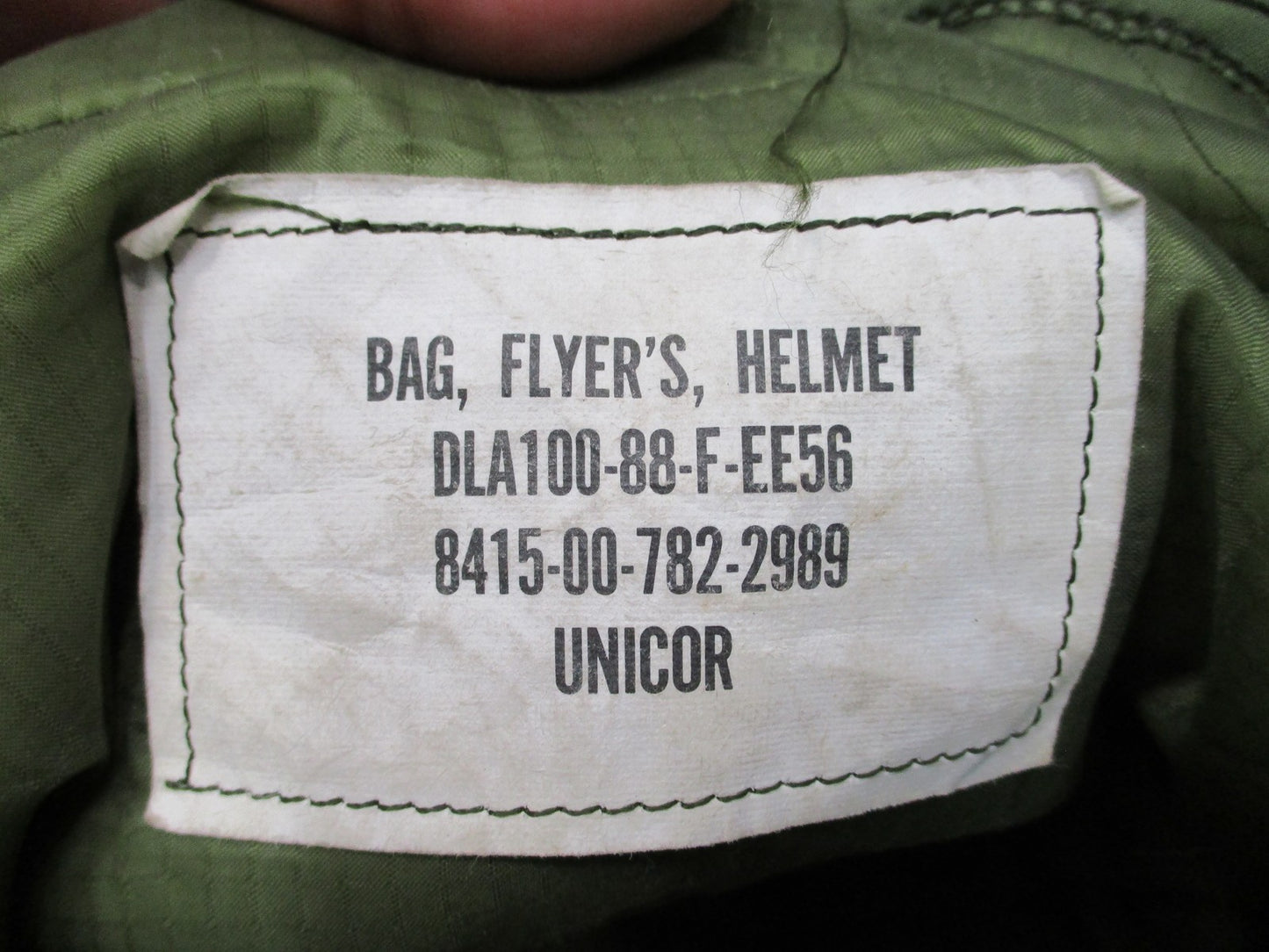 USGI UNICOR Flyer's Helmet Bag OD Green Military Padded NSN 8415-00-782-2989