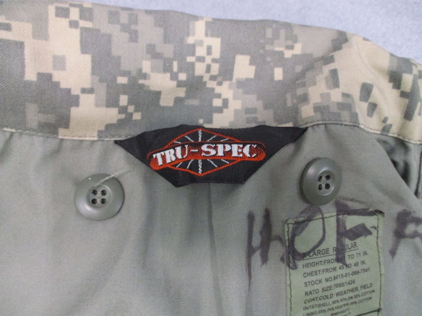 TRU-SPEC UCP ACU Cold Weather Field Coat XL Regular Hooded Military Jacket M65