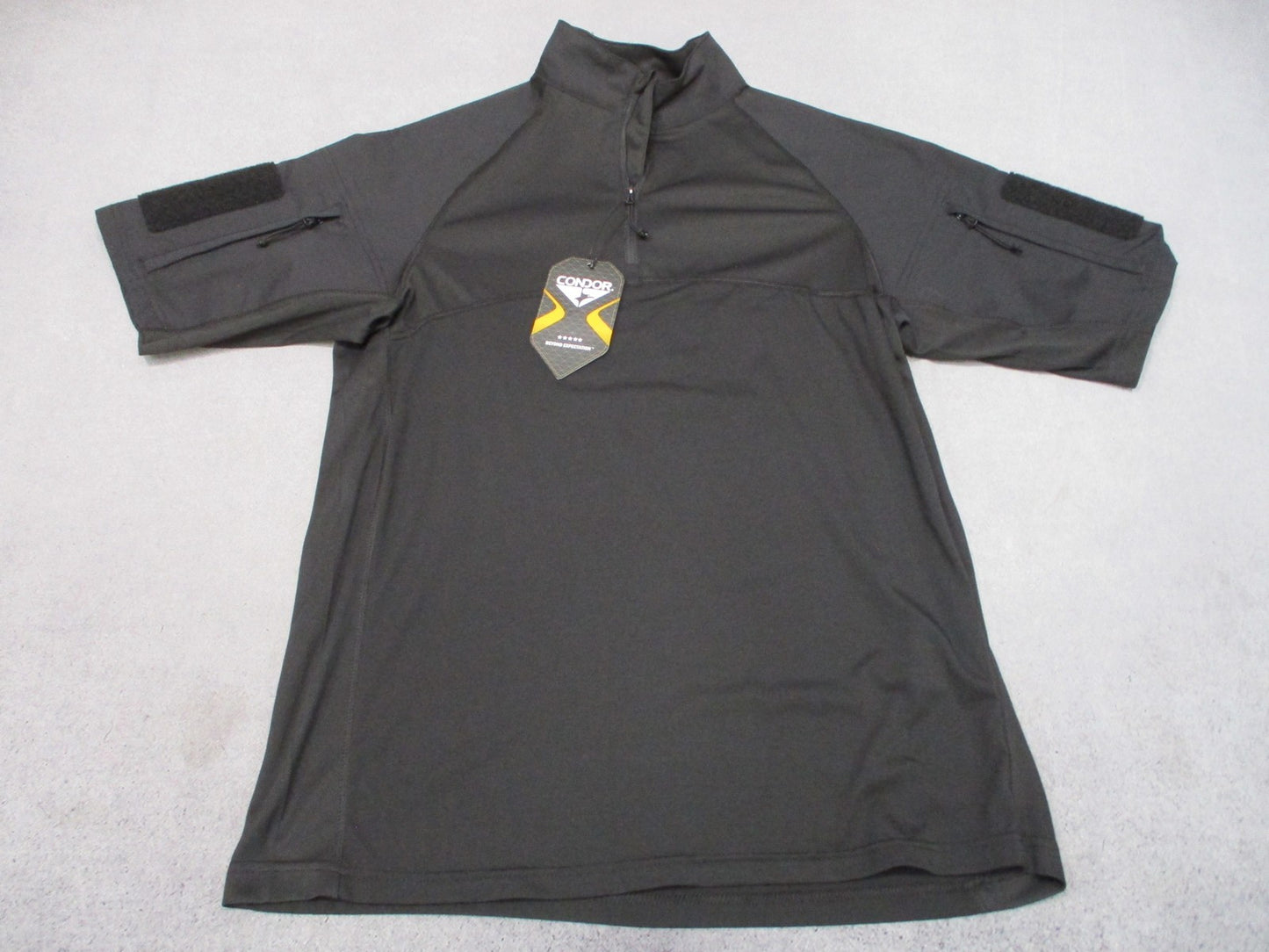 Condor Short Sleeve Combat Shirt Black Large 101144-002-L Tactical 1/4 Zip