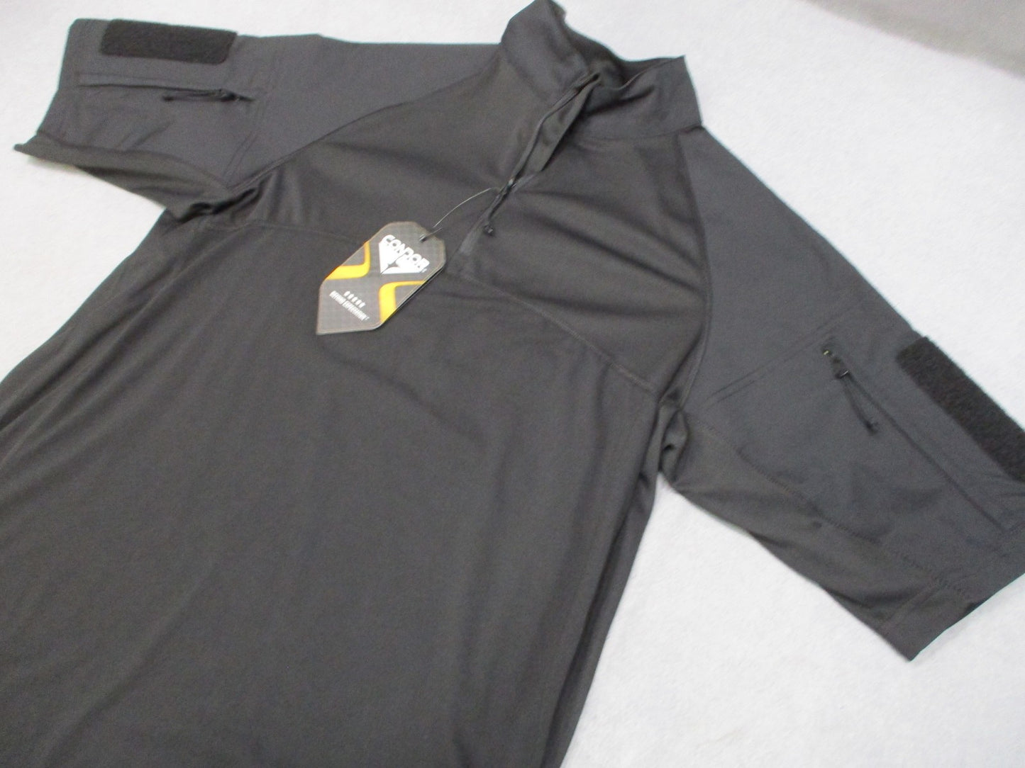 Condor Short Sleeve Combat Shirt Black Large 101144-002-L Tactical 1/4 Zip