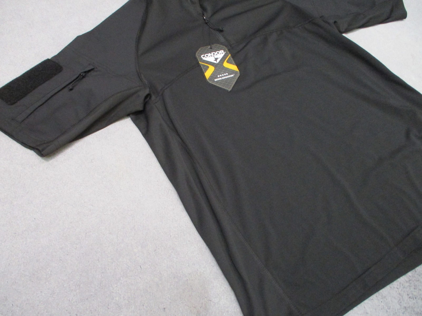 Condor Short Sleeve Combat Shirt Black Large 101144-002-L Tactical 1/4 Zip