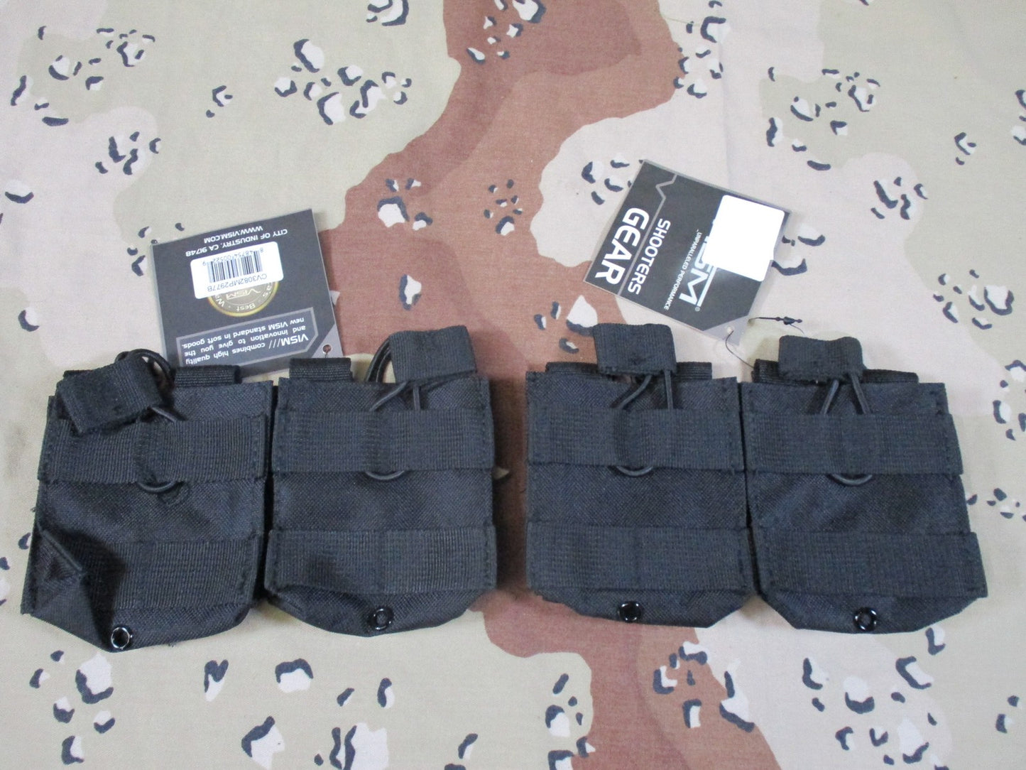 2x VISM Tactical Double Magazine Pouch MOLLE Black CV3082MP2977B New