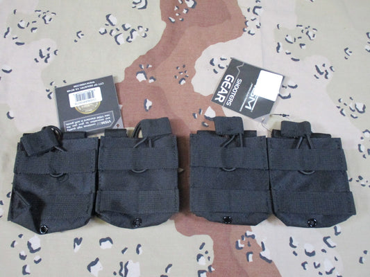 2x VISM Tactical Double Magazine Pouch MOLLE Black CV3082MP2977B New