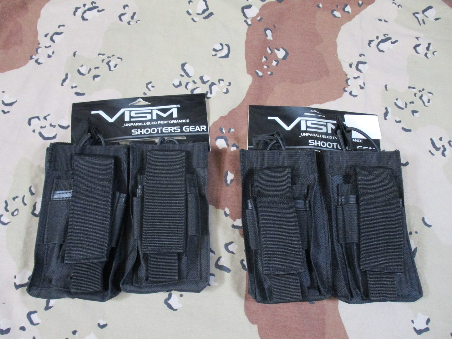 2x VISM Tactical Double Magazine Pouch MOLLE Compatible Black CVAR2MP2927B New