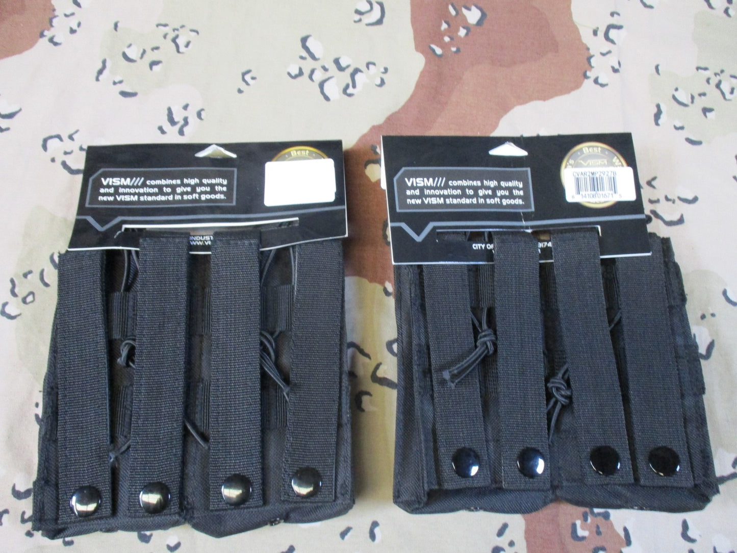 2x VISM Tactical Double Magazine Pouch MOLLE Compatible Black CVAR2MP2927B New