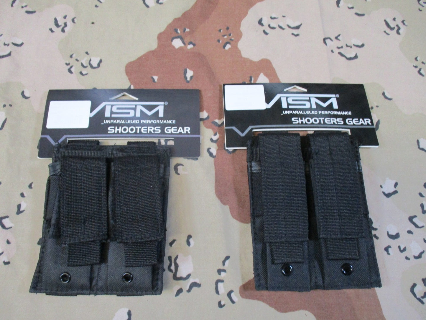 2x VISM Double Pistol Magazine Pouch MOLLE Black Tactical Mag Holder CVP2P2931B