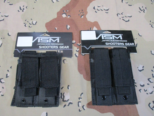 2x VISM Double Pistol Magazine Pouch MOLLE Black Tactical Mag Holder CVP2P2931B