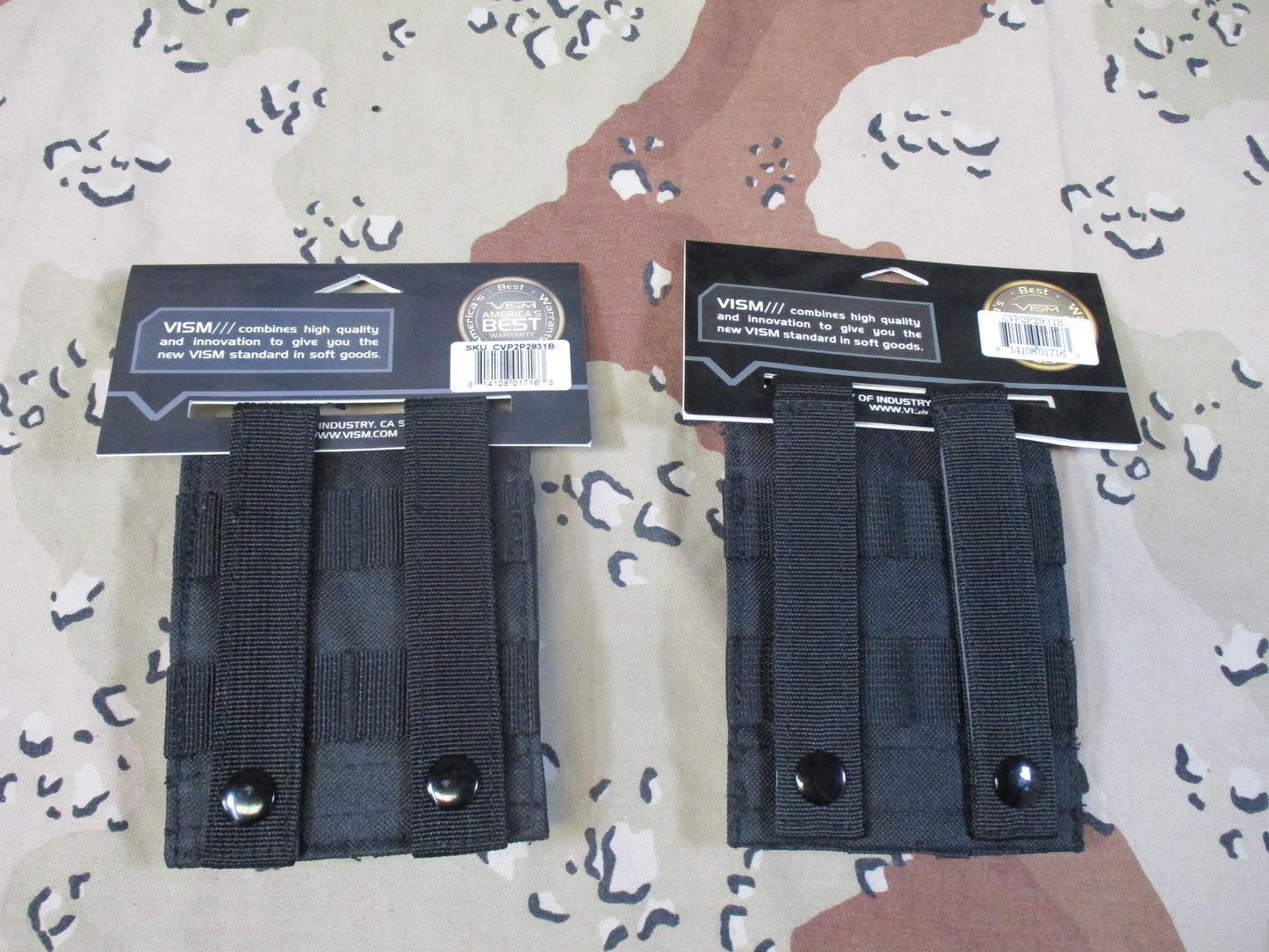 2x VISM Double Pistol Magazine Pouch MOLLE Black Tactical Mag Holder CVP2P2931B