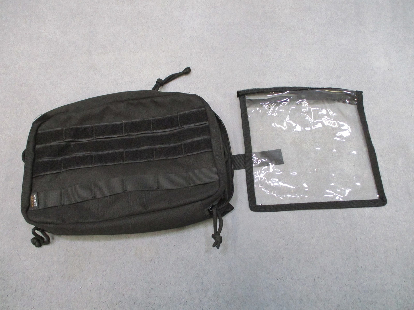 WYNEX Tactical Pouch MOLLE Compatible Black w/ Clear Vinyl Insert MAP - ADMIN