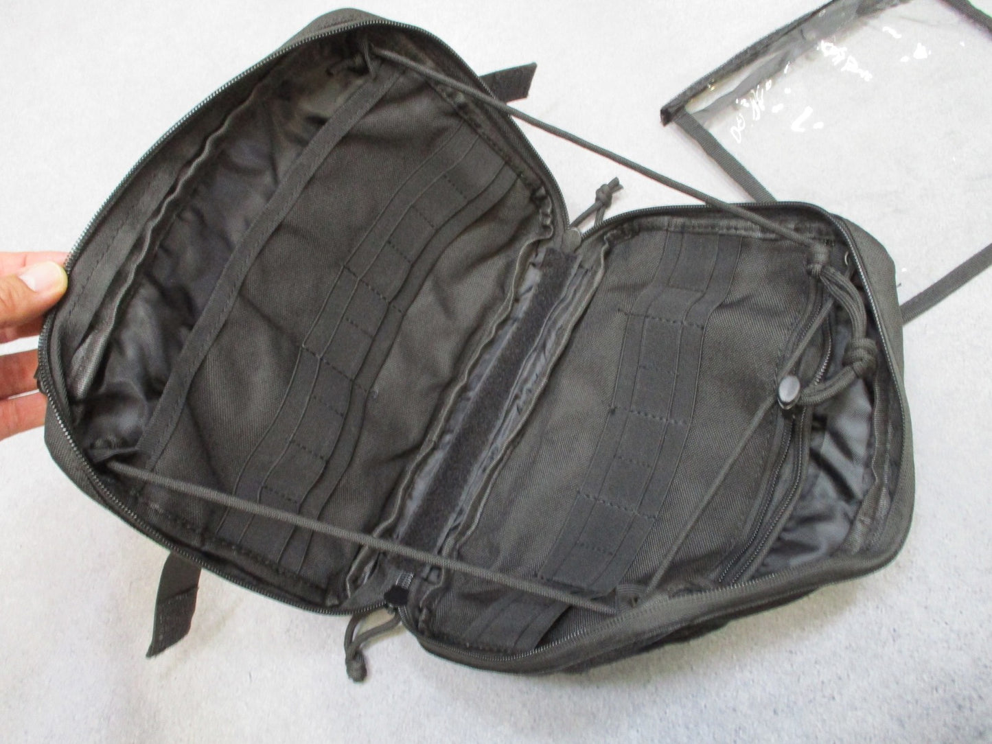 WYNEX Tactical Pouch MOLLE Compatible Black w/ Clear Vinyl Insert MAP - ADMIN