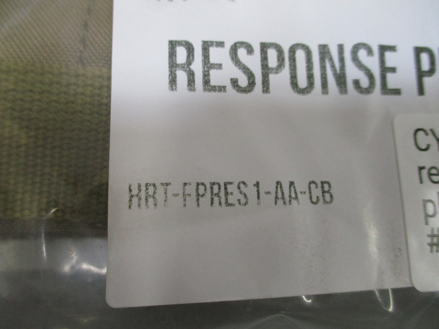 HRT Tactical Response Placard Coyote Brown 2 Rifle 2 Pistol Mag for Plate Vest