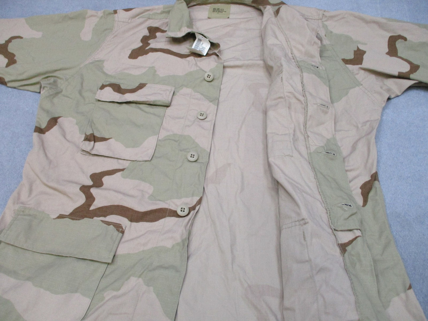 US Military Desert Camo Combat Coat Jacket Large-Long 50% Nylon 50% Cotton