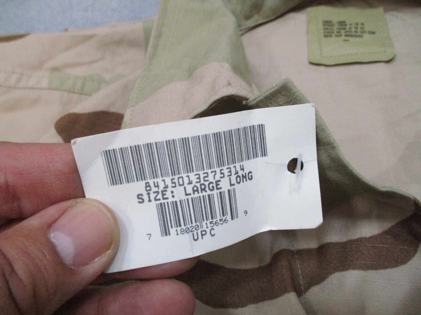 US Military Desert Camo Combat Coat Jacket Large-Long 50% Nylon 50% Cotton