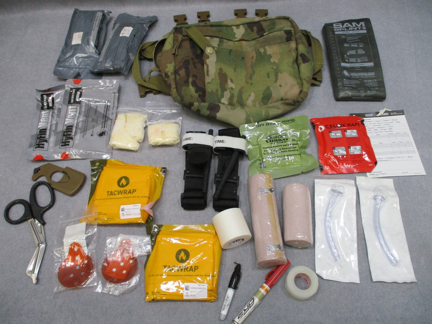 ARMY OCP MULTICAM FIRST AID KIT CLS BAG COMBAT LIFE SAVER CAT TOURNIQUET BANDAGE