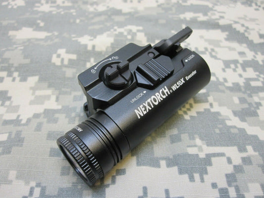 NEXTORCH 230 LUMENS UNIVERSAL ADJUSTABLE RAIL MOUNT HANDGUN PISTOL LIGHT LED