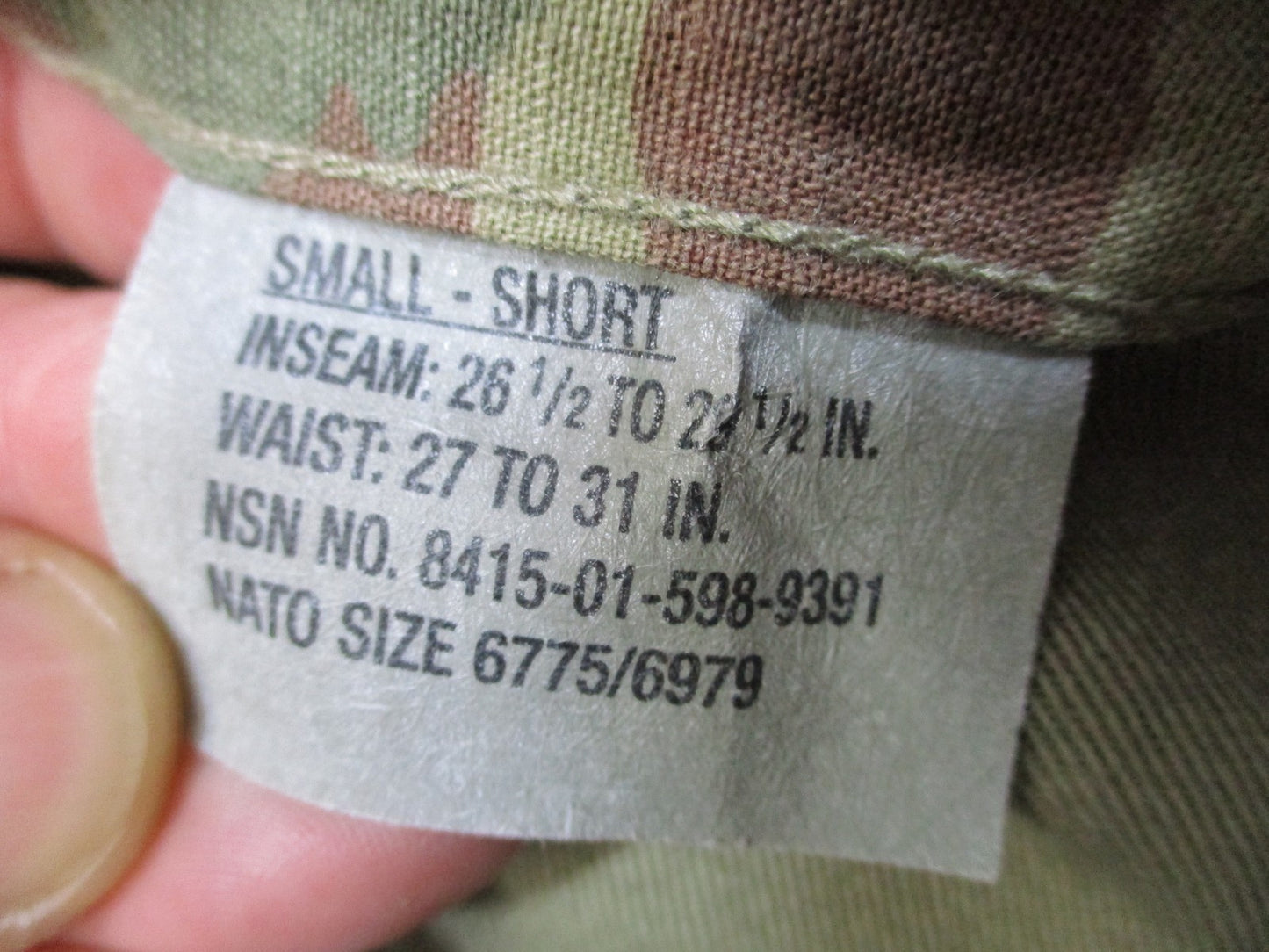 New Army Combat Uniform Flame Resistant Ripstop Cargo Pants OCP Small Short