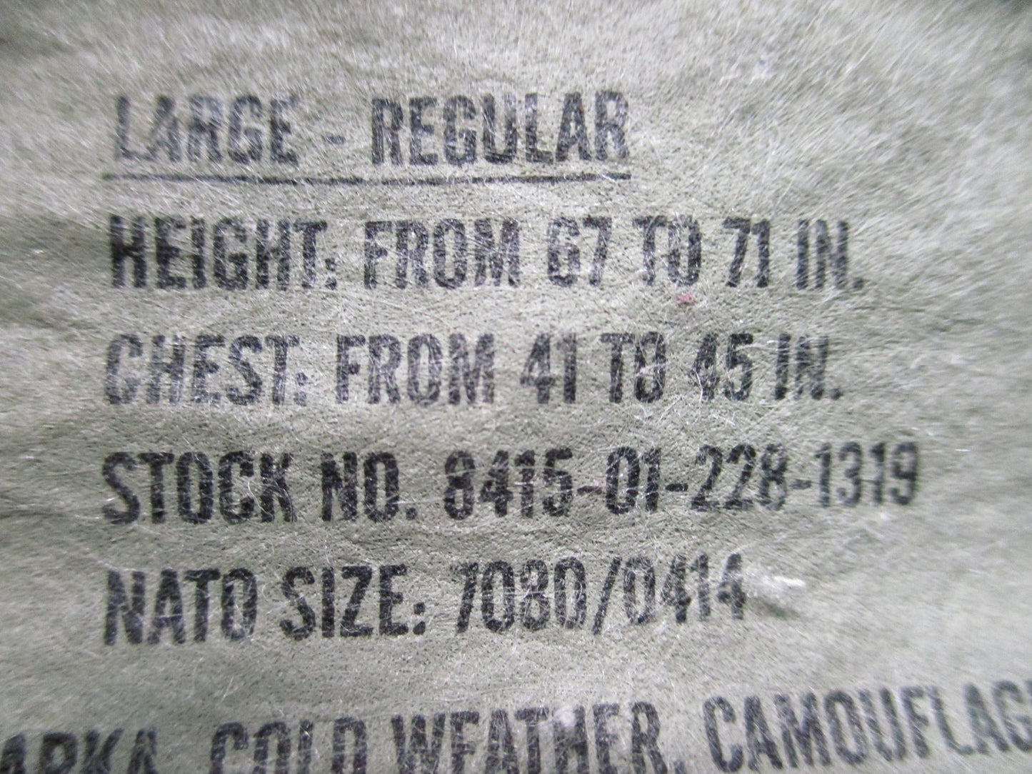 USGI ECWCS Woodland Gore-Tex Parka Large Regular Alpha Ind. 8415-01-228-1319