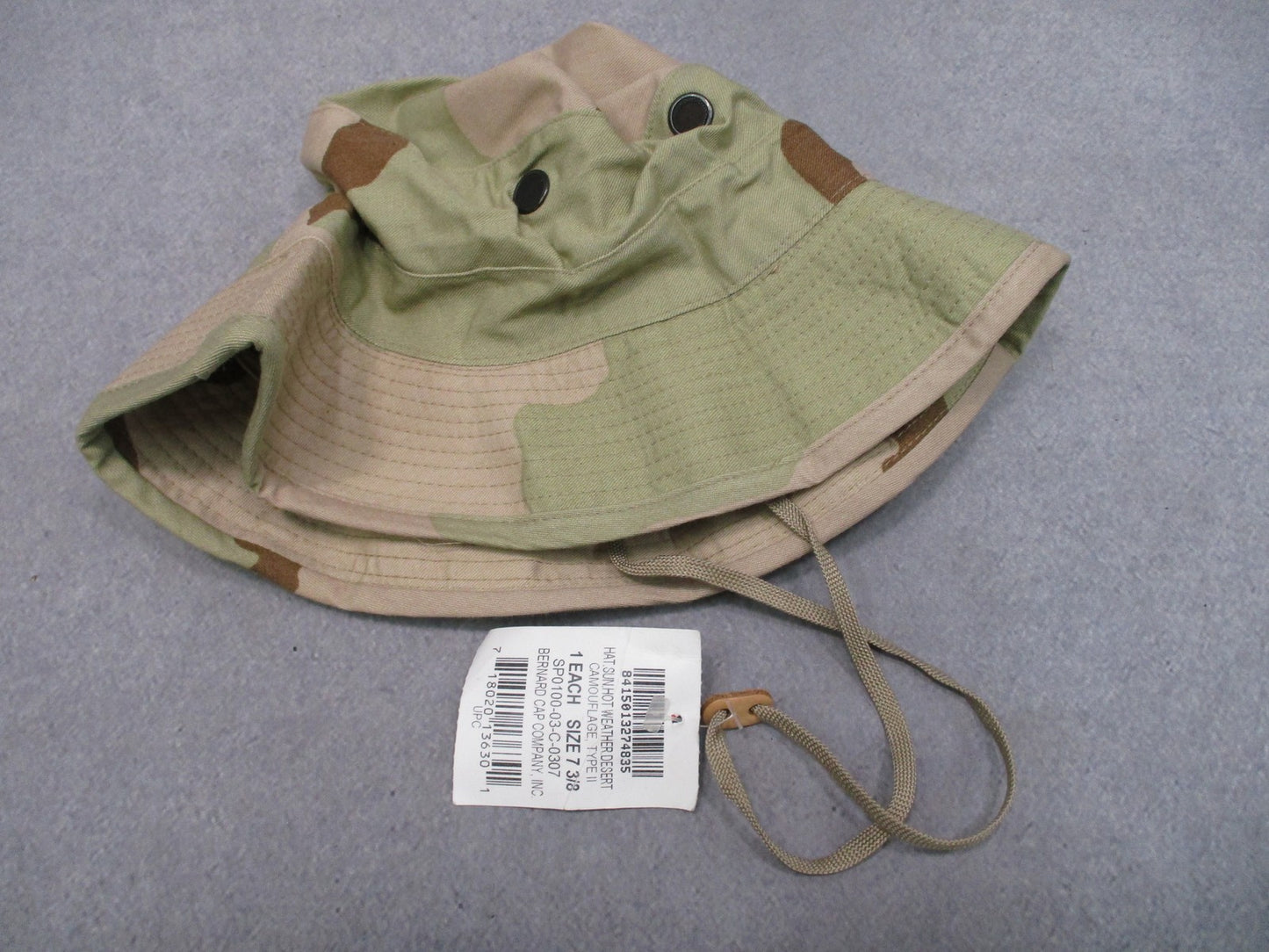 New US Military Issue Boonie Hat Desert Camo Type II Size 7 3/8 Genuine Surplus