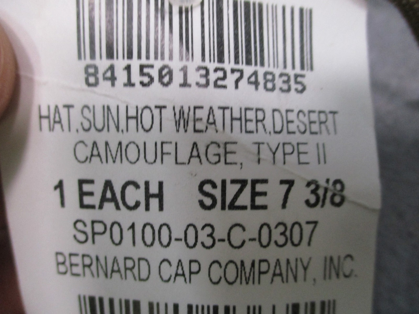 New US Military Issue Boonie Hat Desert Camo Type II Size 7 3/8 Genuine Surplus