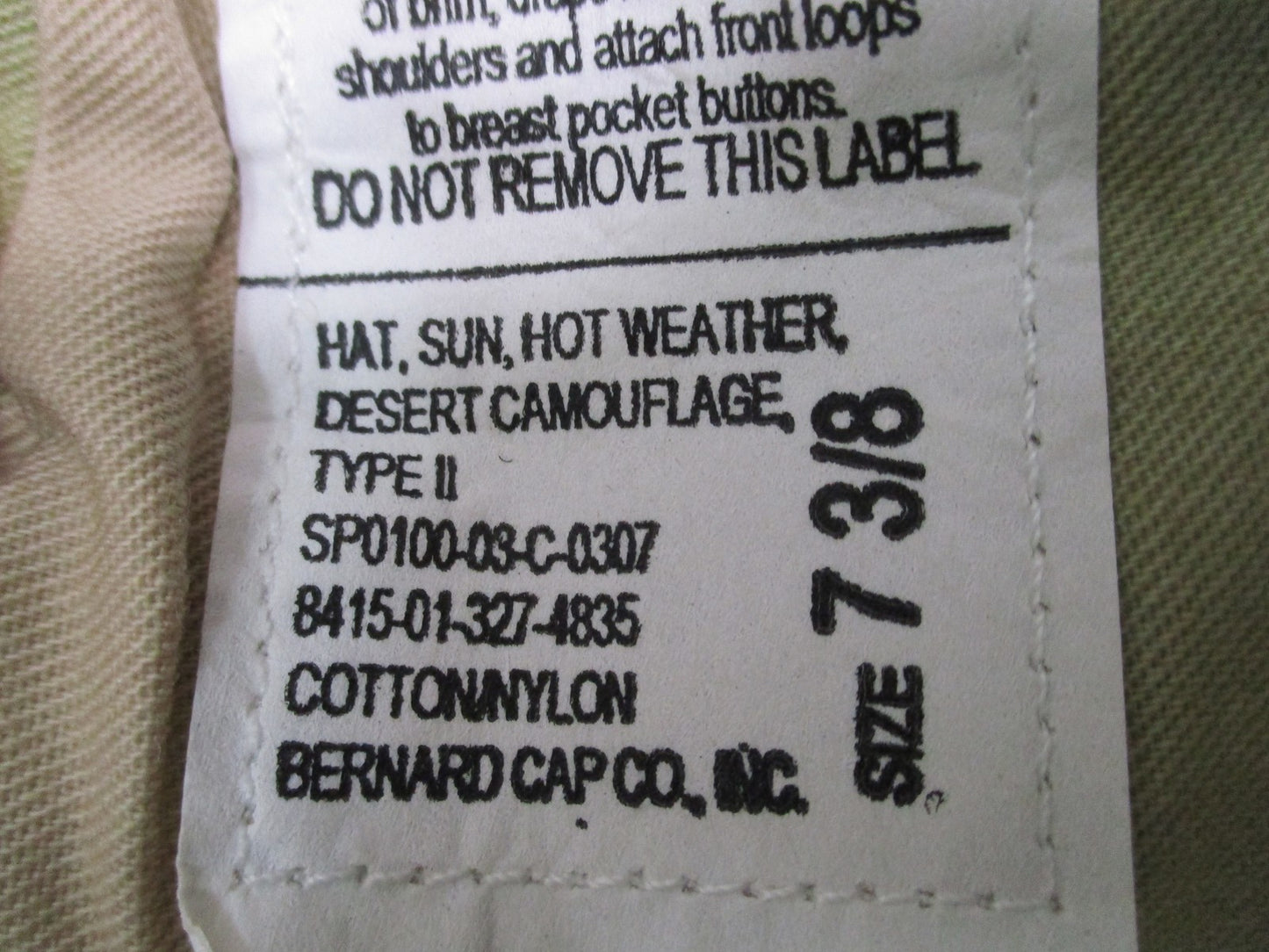 New US Military Issue Boonie Hat Desert Camo Type II Size 7 3/8 Genuine Surplus