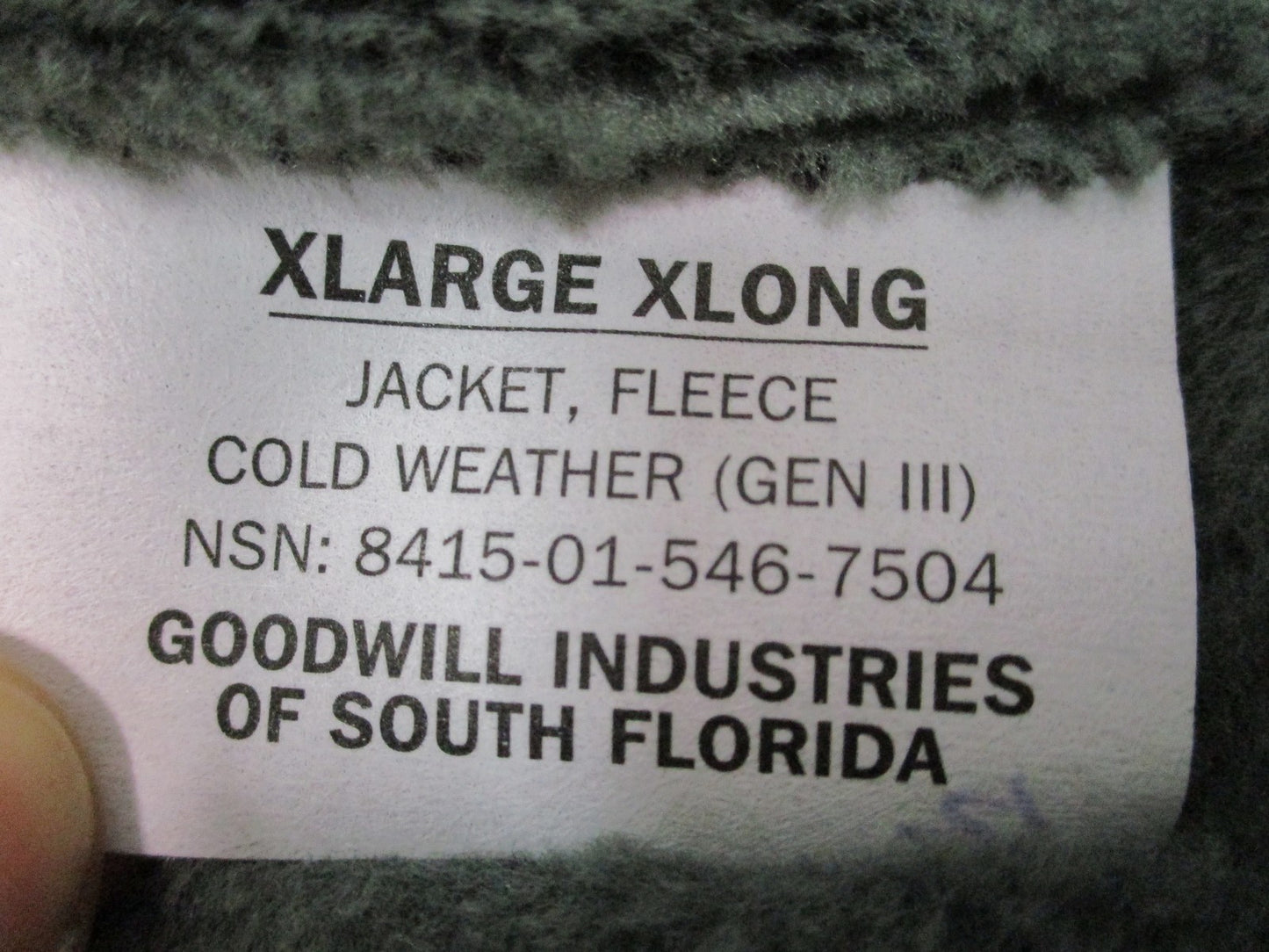 New US Army Gen III Level 3 Fleece Jacket Cold Weather Foliage Green XL-XLong
