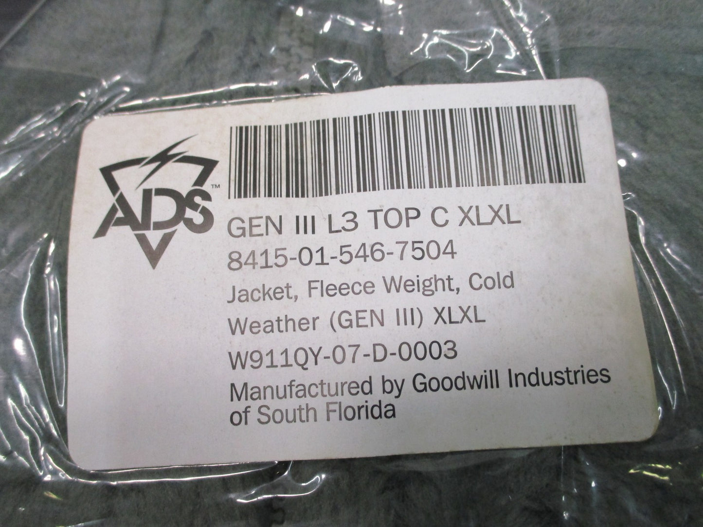 New US Army Gen III Level 3 Fleece Jacket Cold Weather Foliage Green XL-XLong
