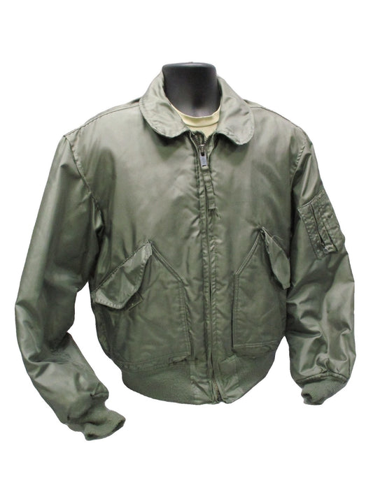 Vintage US Military CWU-45/P Flight Jacket Sage Green Lancer Clothing Corp Large