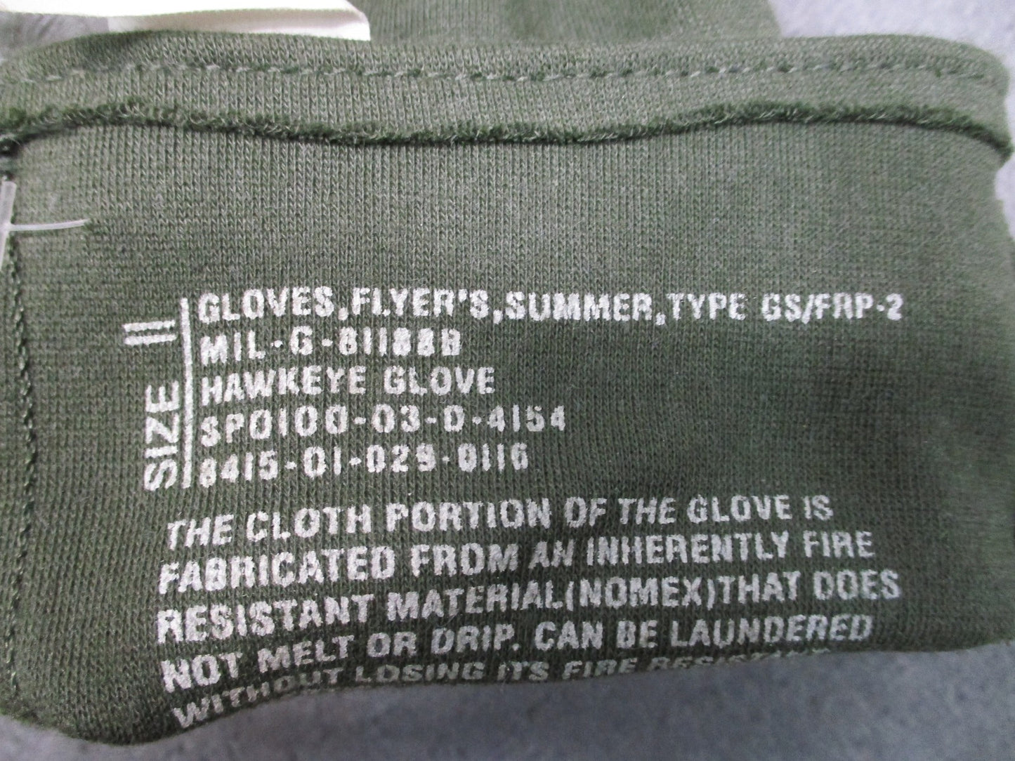 US Military Nomex Flyer's Summer Gloves Type GS/FRP-2 Green Size 11 Surplus
