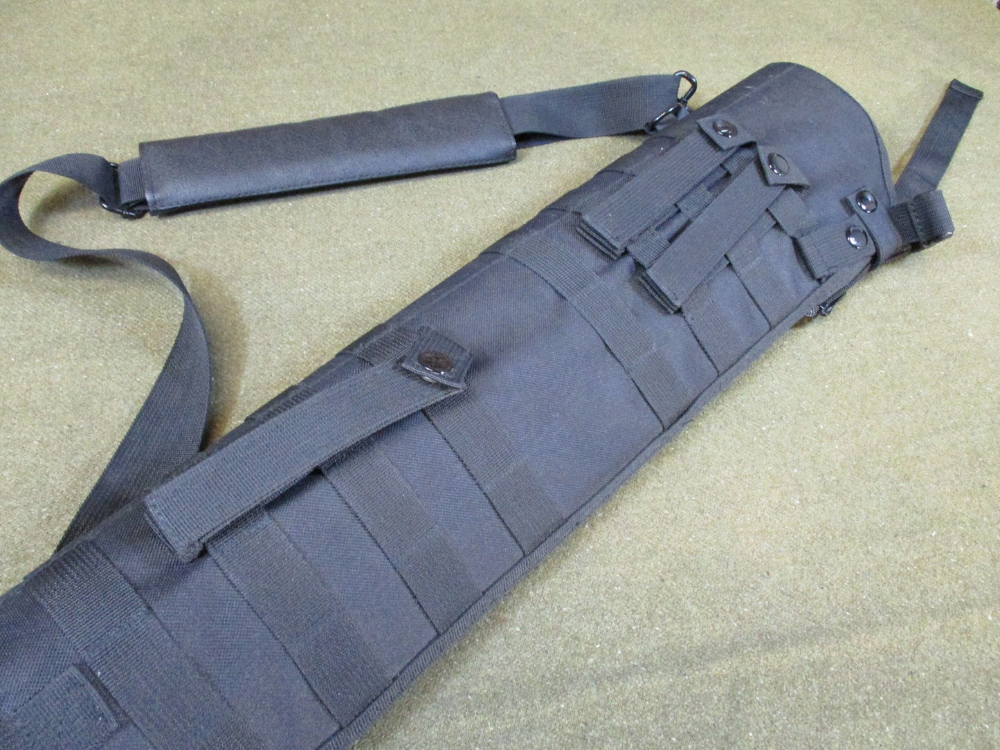 Tactical MOLLE Scabbard Carry Case Black Adjustable Shoulder Strap Modular Pouch