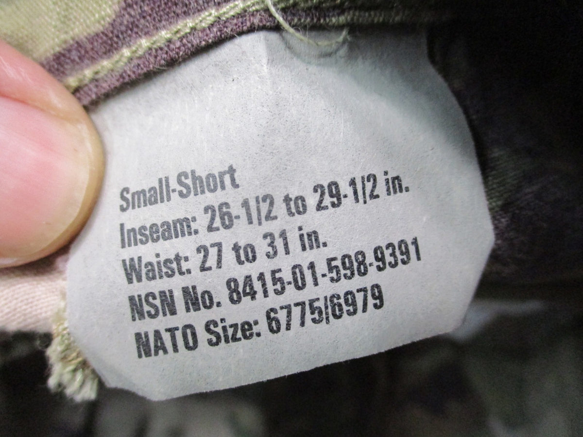 USGI Army FR Combat Pants Scorpion OCP Small Short 8415-01-598-9391