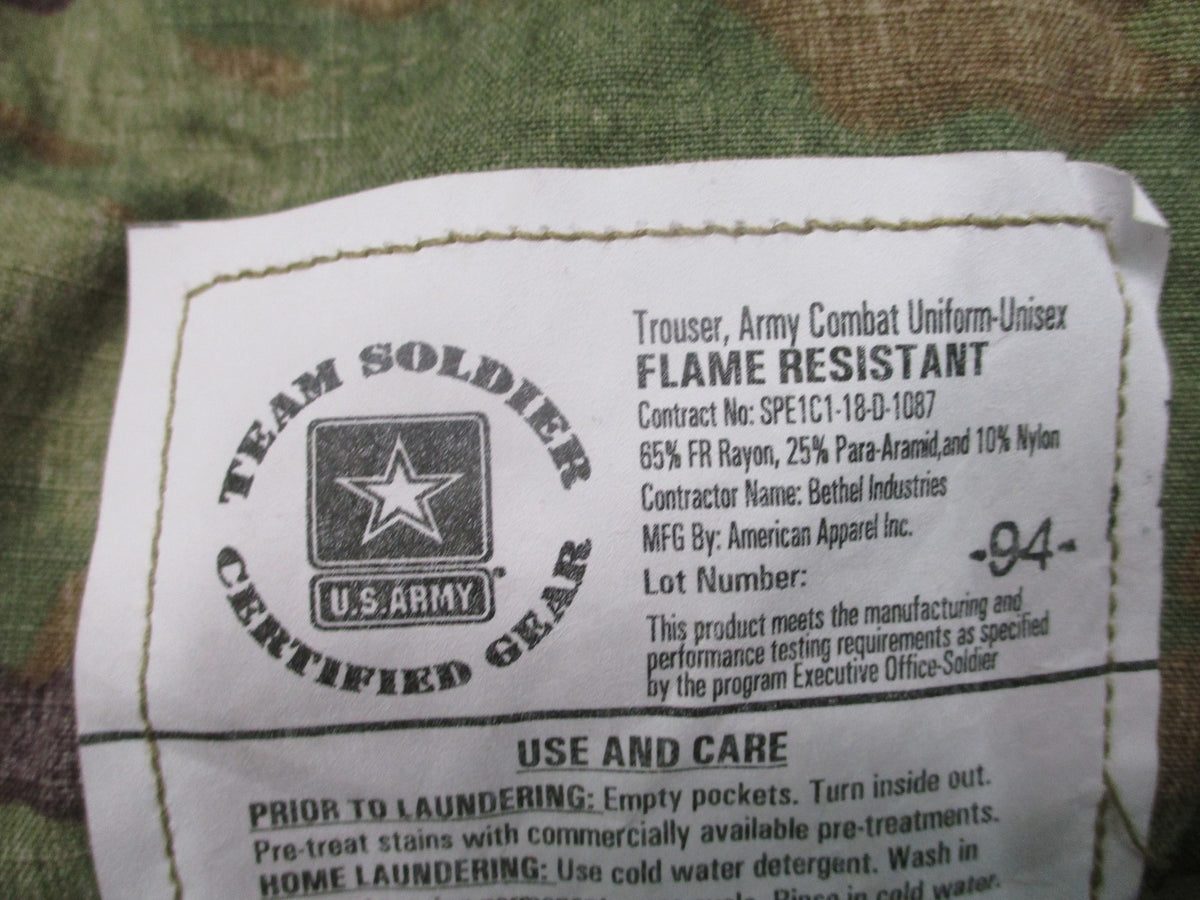 USGI Army FR Combat Pants Scorpion OCP Small Short 8415-01-598-9391