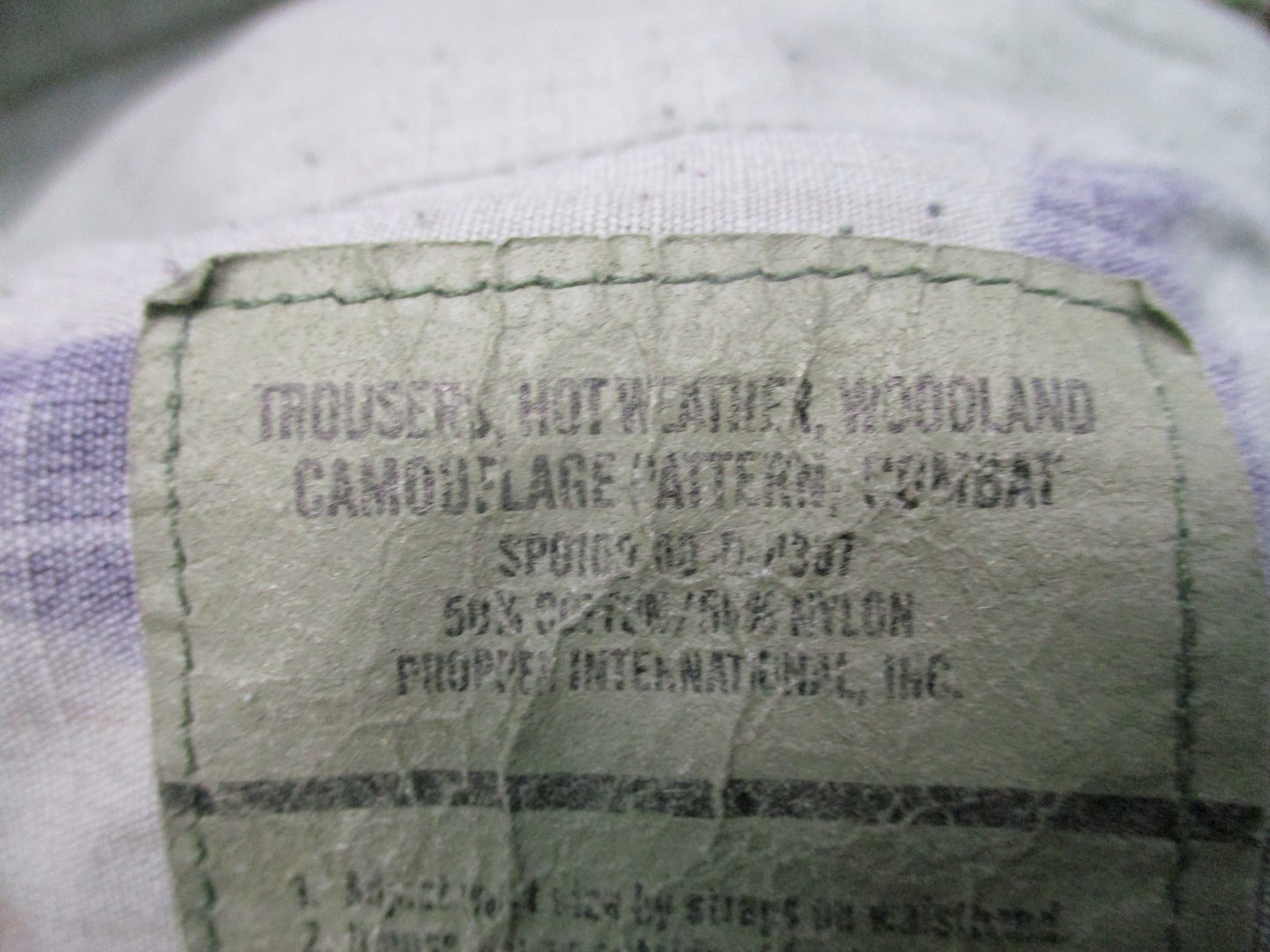 Vintage Propper Woodland Camo BDU Combat Trousers Medium Long Military Surplus